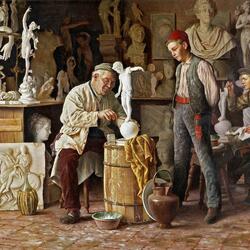 Jigsaw puzzle: In the sculptor's workshop