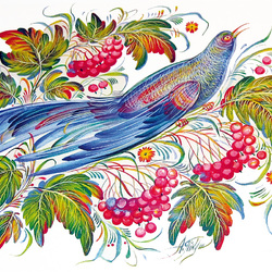 Jigsaw puzzle: Blue Bird of Happiness. Petrikov painting