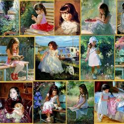 Jigsaw puzzle: Children in the paintings of Vladimir Volegov