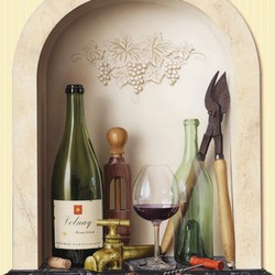 Jigsaw puzzle: Wine still life in a niche