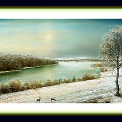 Jigsaw puzzle: Deer on the lake