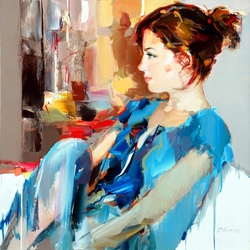 Jigsaw puzzle: Girl in blue