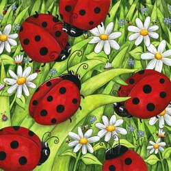 Jigsaw puzzle: ladybugs