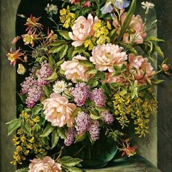 Jigsaw puzzle: Still life with flowers in a niche