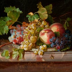 Jigsaw puzzle: Still life with fruit and a bee