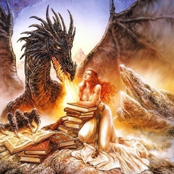 Jigsaw puzzle: Dragon and girl