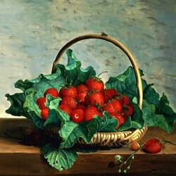 Jigsaw puzzle: Basket with strawberries