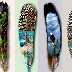 Jigsaw puzzle: Feather drawings