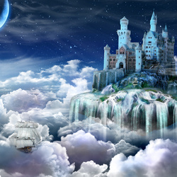 Jigsaw puzzle: Fairytale world in the clouds