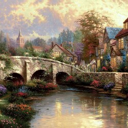 Jigsaw puzzle: Flowers by the river