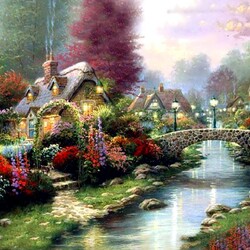 Jigsaw puzzle: Houses by the river