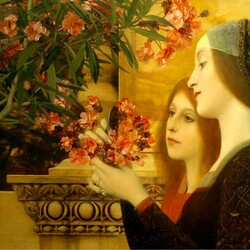 Jigsaw puzzle: Two girls at the oleander