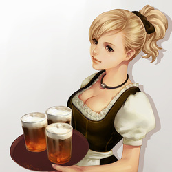 Jigsaw puzzle: Waitress with beer