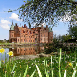 Jigsaw puzzle: Castle of Egeskov on the island of Funen