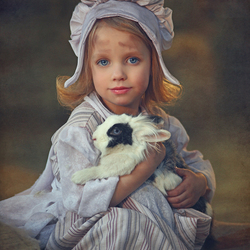 Jigsaw puzzle: Girl with a rabbit