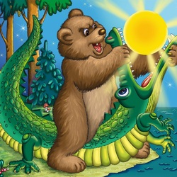 Jigsaw puzzle: Crocodile swallowed the sun