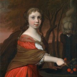 Jigsaw puzzle: Portrait of a young woman with cherries