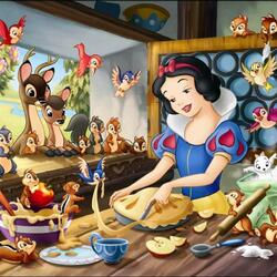 Jigsaw puzzle: Snow White bakes a pie