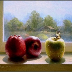 Jigsaw puzzle: Three apples