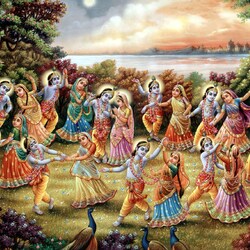 Jigsaw puzzle: Krishna dance with girls