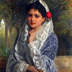 Jigsaw puzzle: Portrait of a young Spanish woman