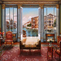 Jigsaw puzzle: Balcony overlooking Venice