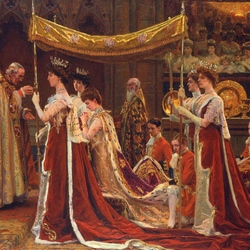 Jigsaw puzzle: Queen Alexandra's anointing at the coronation of Edward VII