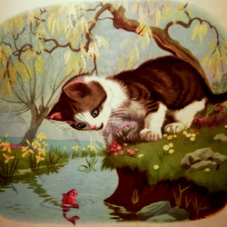 Jigsaw puzzle: Kitten and fish