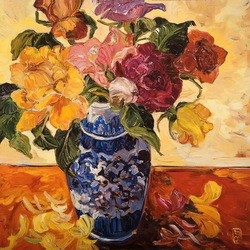 Jigsaw puzzle: Flowers in a vase