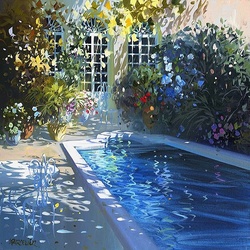 Jigsaw puzzle: Courtyard with pool