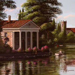 Jigsaw puzzle: Villa by the lake