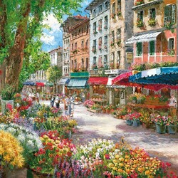 Jigsaw puzzle: Flower market in Paris