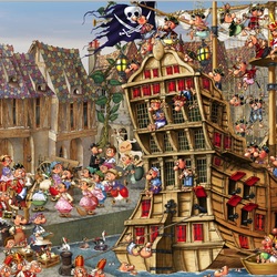Jigsaw puzzle: Pirates in the harbor