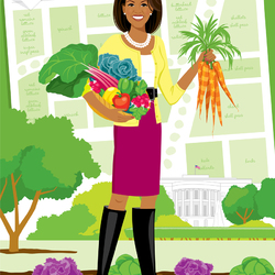 Jigsaw puzzle: First lady with vegetables