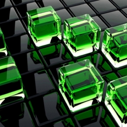 Jigsaw puzzle: Green cubes