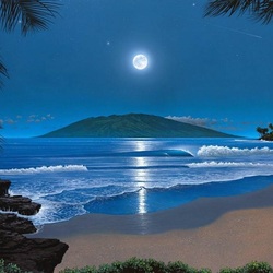 Jigsaw puzzle: Moon over the island
