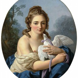 Jigsaw puzzle: Girl holding a dove