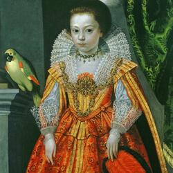 Jigsaw puzzle: Unknown princess with a parrot