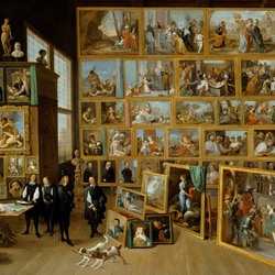 Jigsaw puzzle: Archduke Leopold Wilhelm in his gallery in Brussels