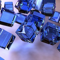 Jigsaw puzzle: Blue cubes