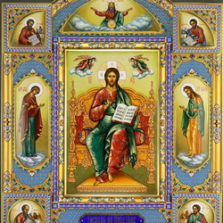 Jigsaw puzzle: Icon of the Lord Almighty on the throne