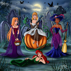 Jigsaw puzzle: Halloween princesses