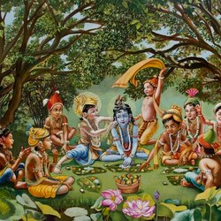 Jigsaw puzzle: Krishna, Balarama and the cowherd boys