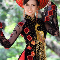 Jigsaw puzzle: Girl in vietnamese costume