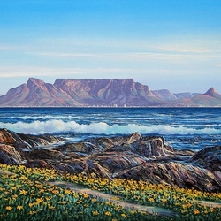 Jigsaw puzzle: Table mountain in spring