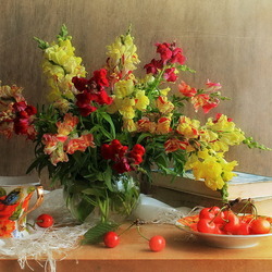 Jigsaw puzzle: Red and yellow bouquet
