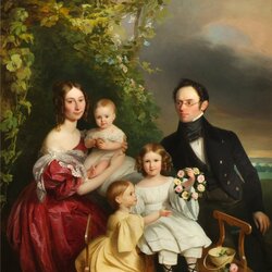 Jigsaw puzzle: Portrait of Ferdinand Bergmüller and his family
