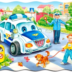 Jigsaw puzzle: Road to school