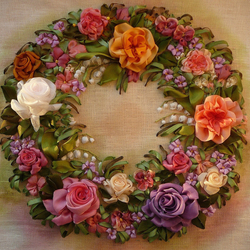 Jigsaw puzzle: Roses. Embroidery ribbons