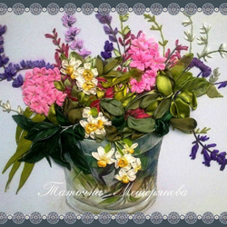 Jigsaw puzzle: Bouquet. Embroidery ribbons